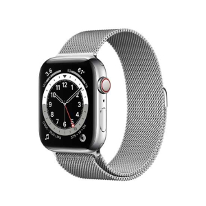 Apple Watch Series 6 44mm Silver Stainless Steel Case With Milanese Loop Strap GPS Cellular