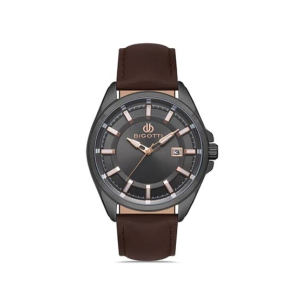 Bigotti Leather Men's Watch Brown (BG.1.10327-4)