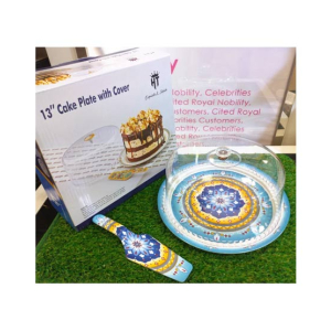Easy Shop Colorful Melamine Acrylic Cover Lid Cake Plate