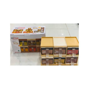 Easy Shop Wall Mounted Kitchen Spice Rack - 6 Jars Set