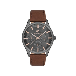 Bigotti Milano Leather Men's Watch Brown (BG.1.10102-4)