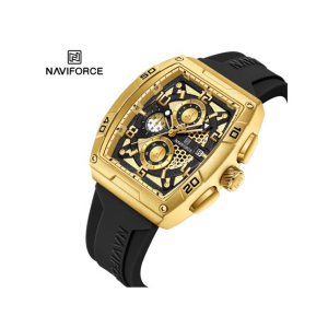 Naviforce Precision Square Watch For Men Golden (Nf-8052-1)