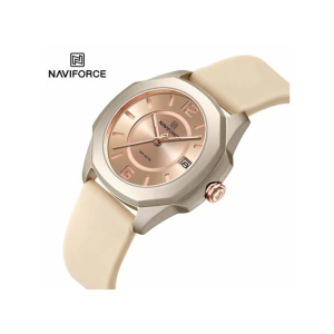 Naviforce Grace Date Watch For Women Cream (NF-7107-3)