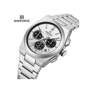 Naviforce Bond Chrono Watch For Men Silver (NF-8048G-7)