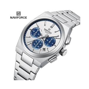 Naviforce Bond Chrono Watch For Men Silver (NF-8048G-4)