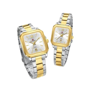 Naviforce Square Soulmates Watch For Couple Two Tone (NF-9239C-6)