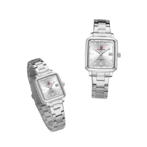 Naviforce Square Class Edition Watch For Couple Silver (NF-9252c-7)
