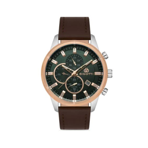 Bigotti Leather Men's Watch Brown (BG.1.10356-4)
