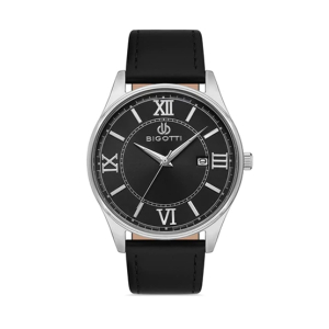 Bigotti Leather Men's Watch Black (BG.1.10305-1)