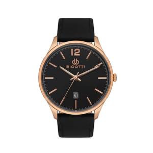Bigotti Leather Men's Watch Black (BG.1.10308-4)
