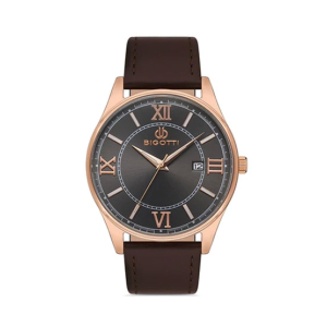 Bigotti Leather Men's Watch Brown (BG.1.10305-5)
