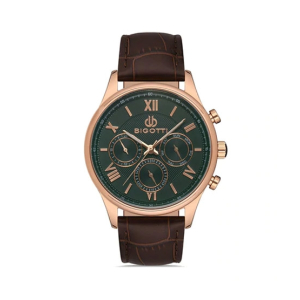 Bigotti Leather Men's Watch Brown (BG.1.10306-5)