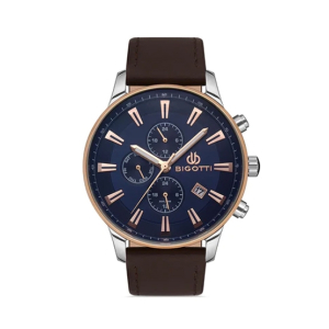 Bigotti Leather Men's Watch Brown (BG.1.10309-2)