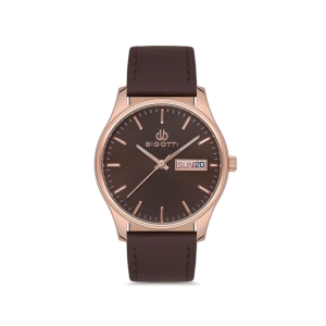 Bigotti Leather Men's Watch Dark Brown (BG.1.10168-6)