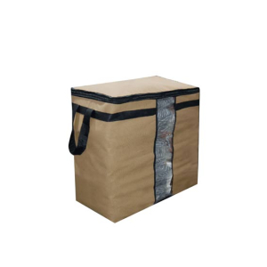 Araaish Stripe Design Storage Bag large-Brown
