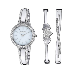 Anne Klein Swarovski Watch For Women Silver (AK/3355SVST)