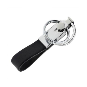 G-Mart Double Ring Leather Metal Key Chain