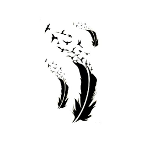 G-Mart Henna Bird Feather Temporary Tattoo Sticker