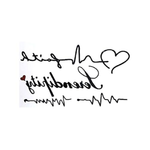 G-Mart Love Heartbeat Wave Temporary Tattoo Sticker