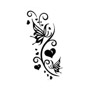 G-Mart Love Flower Butterfly Temporary Tattoo