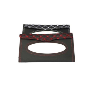 G-Mart PU Leather Car Sun Visor Tissue Box - Black