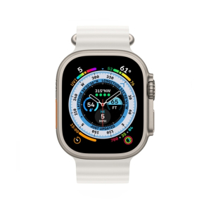 Apple Watch Ultra 49mm Titanium Case With White Ocean Band - GPS + Cellular