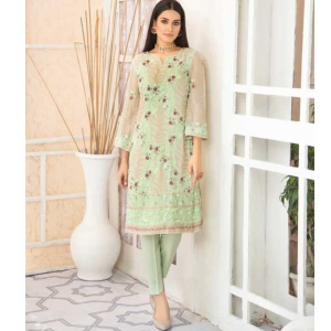 Glittire Charisma Minty Vibes Embroidered Chiffon Unstitched 1 Piece