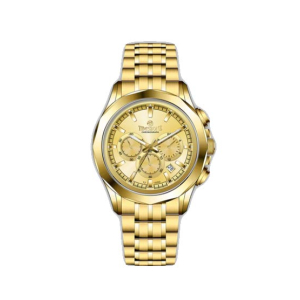 Timezone Chronograph Dayflux Watch For Men (TZ-1325)-Gold