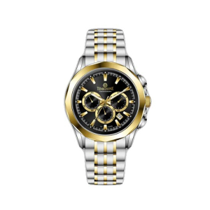 Timezone Chronograph Daystride Watch For Men Two Tone Gold (TZ-1325)-Black