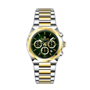 Timezone Chronograph Drift Watch For Men Two Tone Gold (TZ-1324)-Green