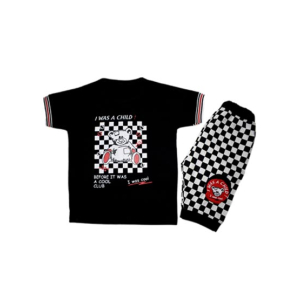 Komfy Printed Suit For Boys Black & White (KBB158)