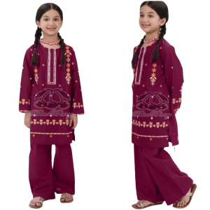 Rg Shop Embroidered Kid’s 2-Piece Suit for Girl