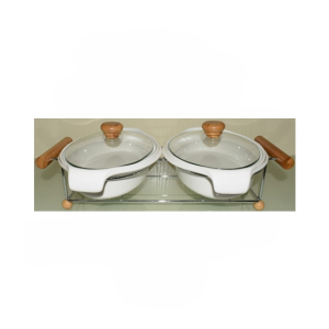Easy Shop 2 Pcs Lid Serving Bowl With Stand