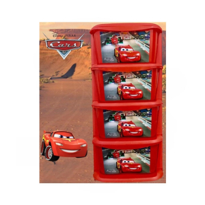 Easy Shop 4 Layer Plastic Storage Drawer Red