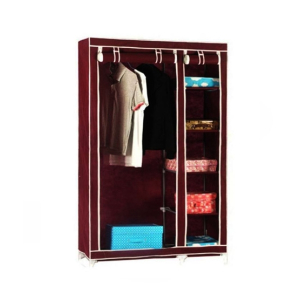 Easy Shop 5 Shelf Cloth Hanging Wardrobe Brown