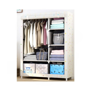 Easy Shop Five Shelf & One Sided Hanging Cloth Wardrobe White