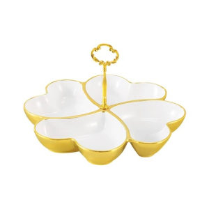 Easy Shop Heart Shape Four Section Serving Dish with Handle