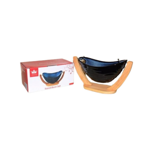 Easy Shop Solecasa Salad Bowl With Bamboo Stand Black (1470)