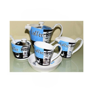 Easy Shop Stylish Coffee Set with Fancy Box 15Pcs Blue