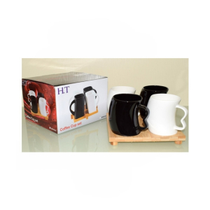 Easy Shop Tea Cup Set of 4 With Bamboo Tray (0939)