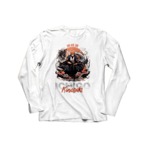 Genteez Ichigo Full Sleeves Digital Printed T Shirt For Men-White-Large