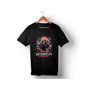 Genteez Ichigo Kurosaki Digital Printed T Shirt For Men-Black-Large