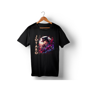 Genteez Jotaro Digital Printed T Shirt For Men-Black-Medium