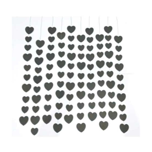 Global Traders Paper Heart Wall Hanging Black