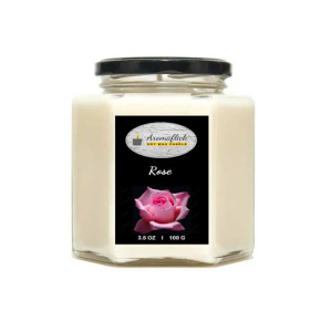 Aromaflick Rose Hexagonal Jar Soy Candle