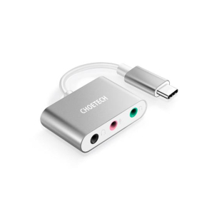 Choetech USB C Audio Adapter With Microphone Jack Grey – (A02)