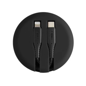 Uniq Halo USB-C to Lightning Smart Cable Organiser Black
