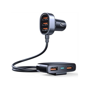 Joyroom 5 USB Ports 31W Car Charger Adapter With 5FT Cable Black (JR-CL03)