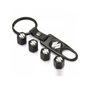 M.Mart Suzuki Tyre Valves Caps + Keychain (Pack of 5)