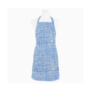 Maguari Cotton Check Apron Blue